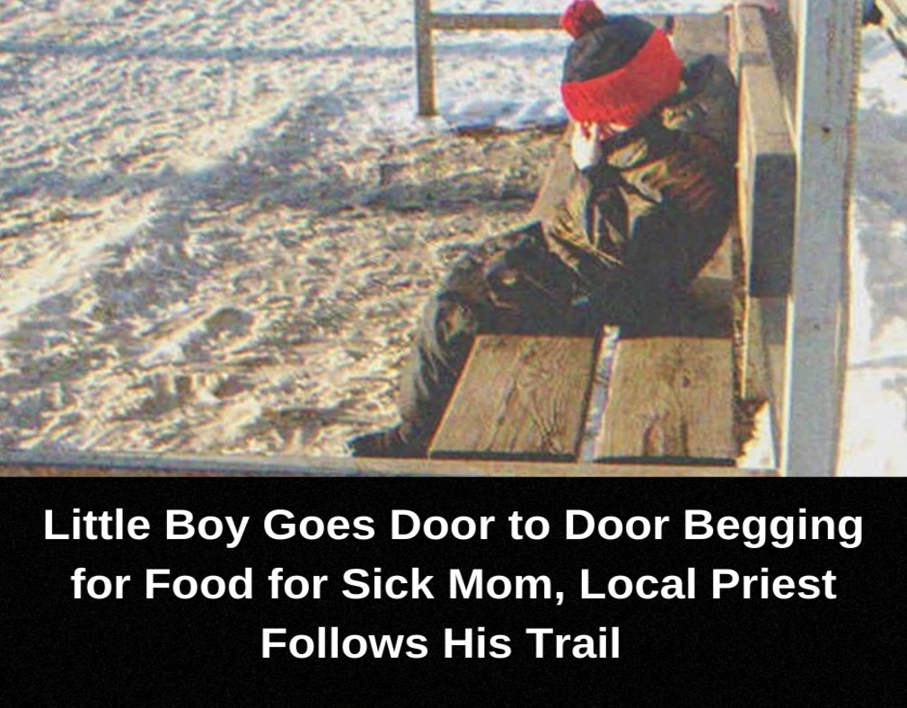 Little Boy Goes Door to Door Begging for Food for Sick Mom, Then Local Priest Follows His Trail